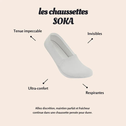 SOKA Pure pour FEMME : Les chaussettes invisibles qui tiennent en place.